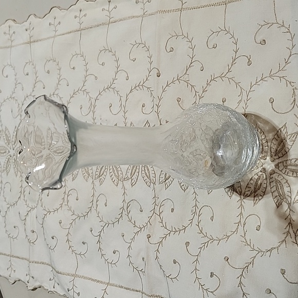 Clear crackle glass vase - Picture 1 of 5